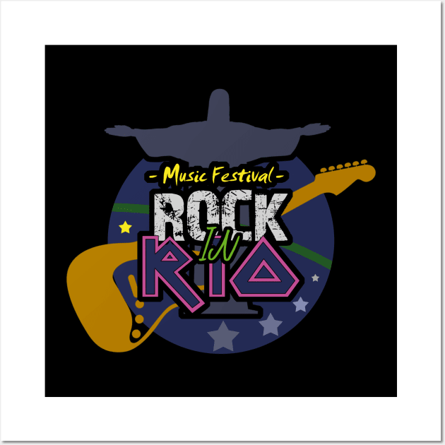 Rock in Rio - Music Festival in Rio de Janeiro Brazil Wall Art by tatzkirosales-shirt-store